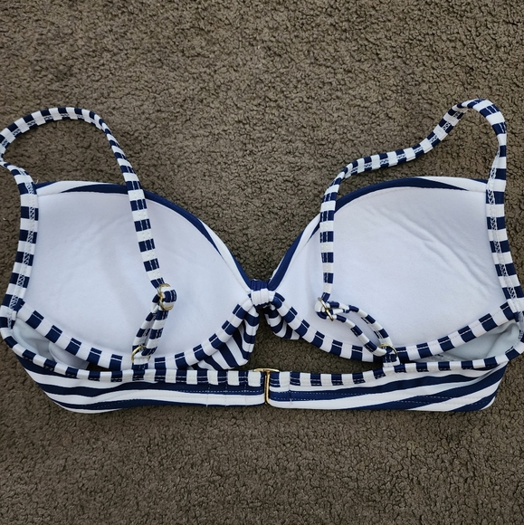 Blue/White Striped Swimsuit Top, Women's Small - Picture 9 of 13